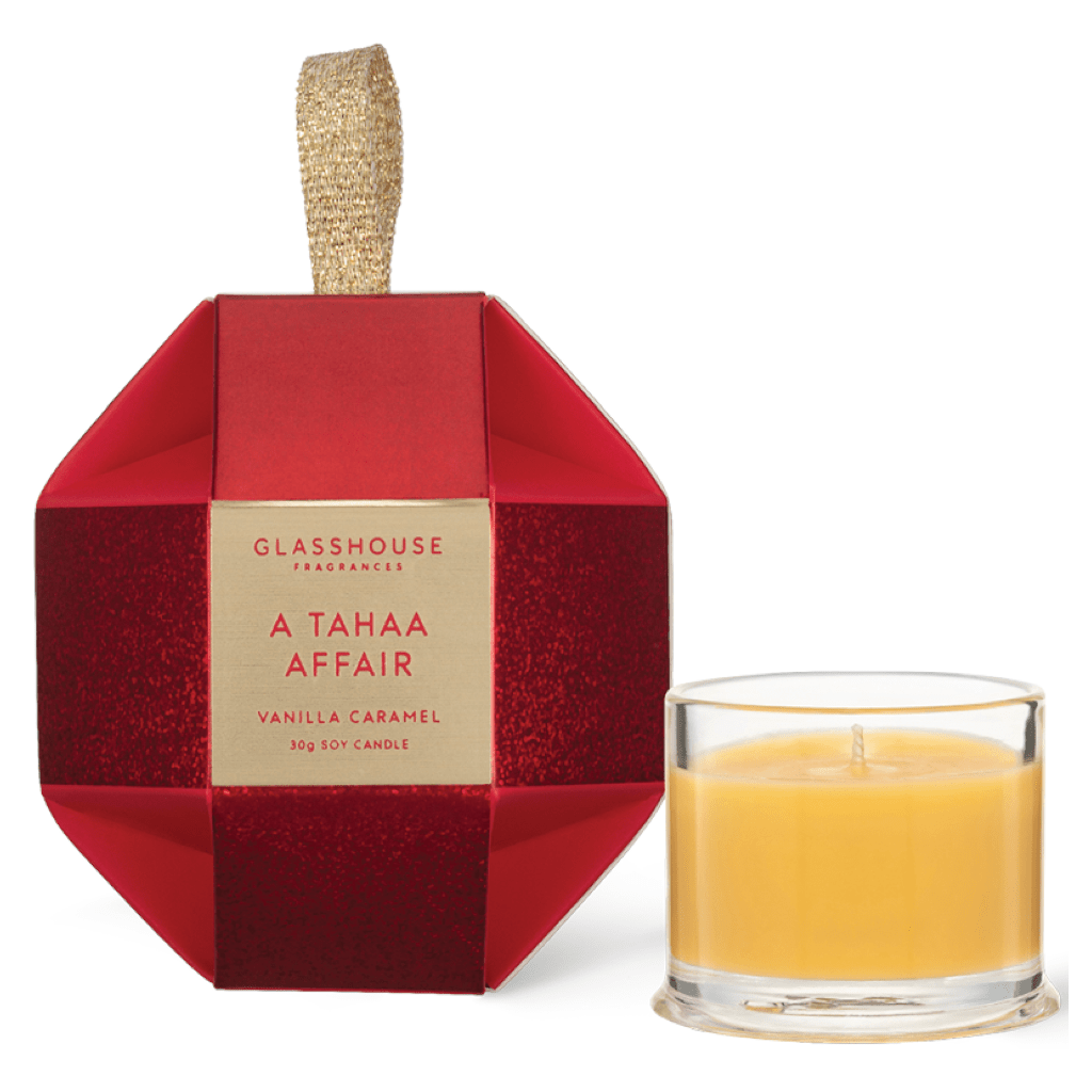 Glasshouse Fragrances Tahaa Candle Christmas Bauble 30g NZ Adore Beauty