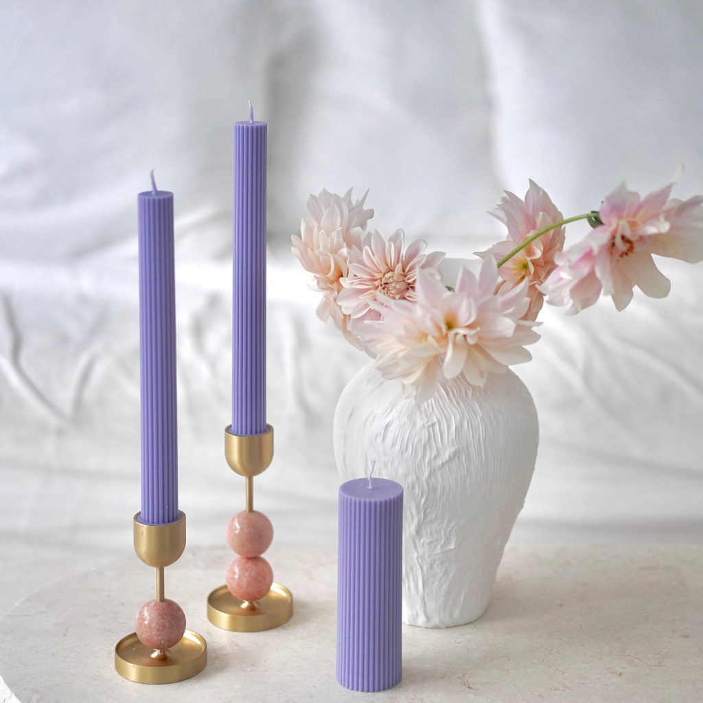 Black Blaze Wide Column Pillar Candle - Periwinkle NZ | Adore Beauty